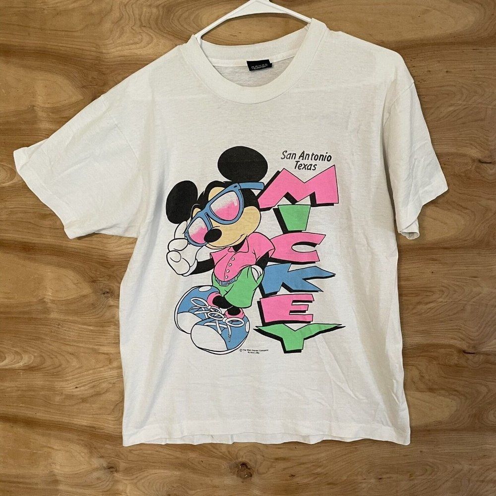 Vintage WALT DISNEY COMPANY MICKEY MOUSE Texas 80s Single Stitch SS T-shirt USA